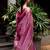 Pink silk blend jacuard work festival saree with unstitched blouse piece