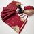 Maroon silk blend jacuard work festival saree with unstitched blouse piece