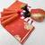 Orange silk blend jacuard work festival saree with unstitched blouse piece