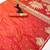 Orange silk blend jacuard work festival saree with unstitched blouse piece