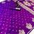Purple silk blend jacuard work festival saree with unstitched blouse piece