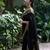 Black silk blend jacuard work festival saree with unstitched blouse piece