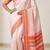 White orange silk blend jacuard work festival saree with unstitched blouse piece