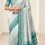 White rama silk blend jacuard work festival saree with unstitched blouse piece