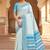 White sky silk blend jacuard work festival saree with unstitched blouse piece