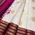 Off white purple silk blend jacuard work festival saree with unstitched blouse piece