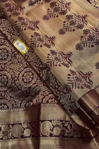 Maroon silk blend jacuard work festival saree with unstitched blouse piece