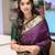 Purple green silk blend jacuard work festival saree with unstitched blouse piece