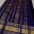 Blue silk blend jacuard work festival saree with unstitched blouse piece