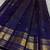 Blue silk blend jacuard work festival saree with unstitched blouse piece