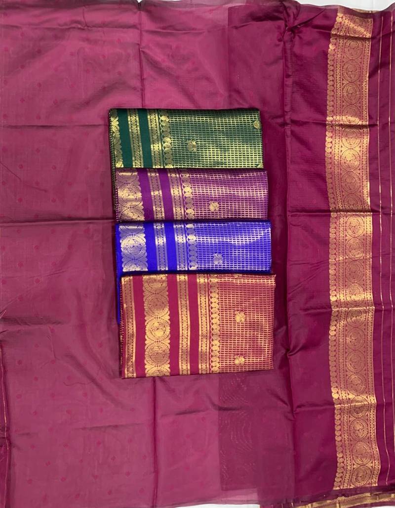 Blue silk blend jacuard work festival saree with unstitched blouse piece