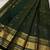 Green silk blend jacuard work festival saree with unstitched blouse piece