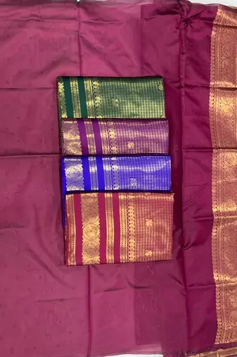 Green silk blend jacuard work festival saree with unstitched blouse piece