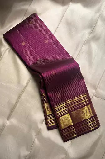 Wine silk blend jacuard work festival saree with unstitched blouse piece