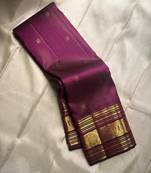 Wine silk blend jacuard work festival saree with unstitched blouse piece