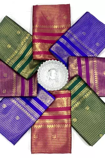 Wine silk blend jacuard work festival saree with unstitched blouse piece
