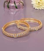 Twining spark gold plated diamond bangles