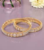 Radiant arcade solitaire gold plated bangles