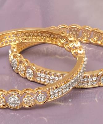 Radiant arcade solitaire gold plated bangles 4