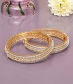 Infinite solitaire gold plated diamond bangles