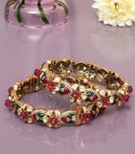 Crimson glow ruby red and emerald green diamond bangles