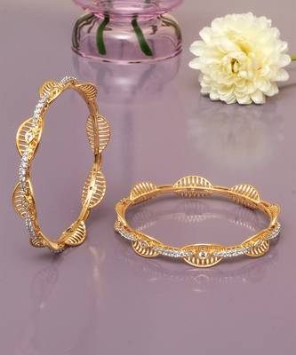Regal filigree gold plated diamond bangles 1