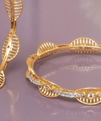 Regal filigree gold plated diamond bangles 2