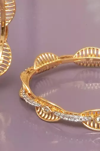 Regal filigree gold plated diamond bangles