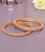 Graceful twirl gold plated diamond bangles