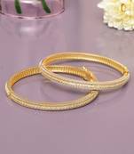 Regal row solitaire gold plated bangles