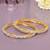 Swirling  solitaire gold plated diamond bangles