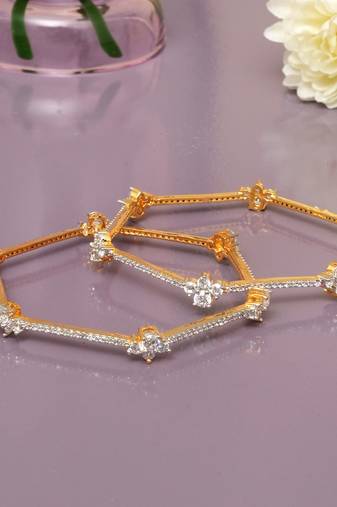 Sparkling whispers gold plated diamond bangles