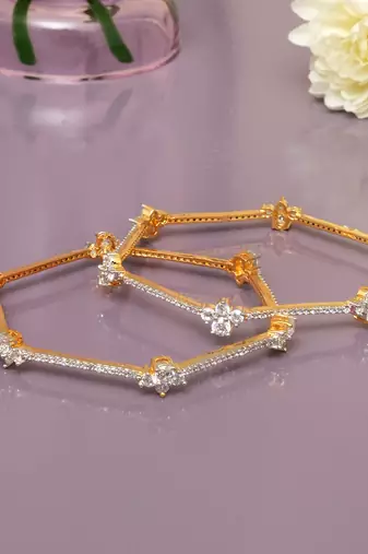 Sparkling whispers gold plated diamond bangles