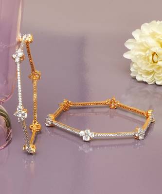 Sparkling whispers gold plated diamond bangles 2