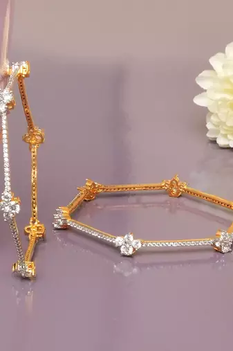 Sparkling whispers gold plated diamond bangles