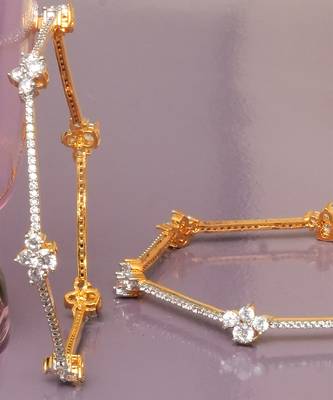 Sparkling whispers gold plated diamond bangles 3