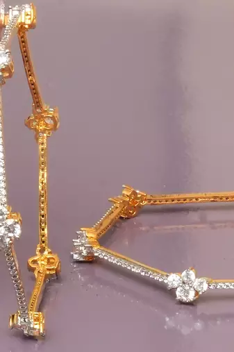Sparkling whispers gold plated diamond bangles