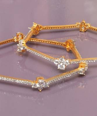 Sparkling whispers gold plated diamond bangles 4