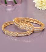 Radiant loop gold plated diamond bangles