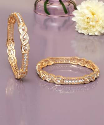 Radiant loop gold plated diamond bangles 3