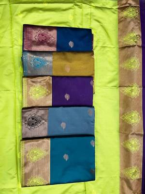 Grey black silk blend jacuard work festival saree with unstitched blouse piece 5