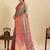 pink embroidery with zari work silk blend saree with blouse