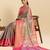 pink embroidery with zari work silk blend saree with blouse