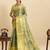 green embroidery with zari work silk blend saree with blouse