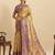 purple embroidery with zari work silk blend saree with blouse