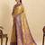 purple embroidery with zari work silk blend saree with blouse