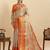 red embroidery with zari work silk blend saree with blouse