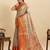 red embroidery with zari work silk blend saree with blouse
