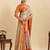 red embroidery with zari work silk blend saree with blouse
