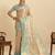 sky blue embroidery with zari work silk blend saree with blouse